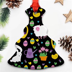 Cute Easter Pattern Christmas Tree Ornament (two Sides) by Valentinaart