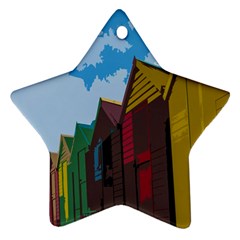 Brightly Colored Dressing Huts Star Ornament (two Sides) by Nexatart