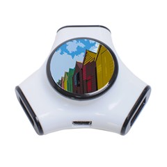 Brightly Colored Dressing Huts 3-port Usb Hub by Nexatart