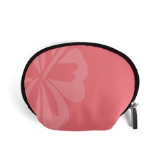 Hibiscus Sakura Strawberry Ice Pink Accessory Pouches (small)  by Mariart