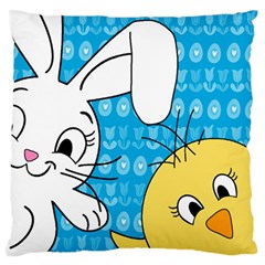 Easter Bunny And Chick  Standard Flano Cushion Case (one Side) by Valentinaart