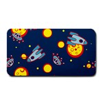 Rocket Ufo Moon Star Space Planet Blue Circle Medium Bar Mats 16 x8.5  Bar Mat