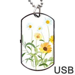 Flowers Flower Of The Field Dog Tag Usb Flash (one Side) by Nexatart