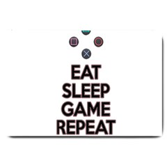 Eat Sleep Game Repeat Large Doormat  by Valentinaart