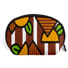 Chocolate Lime Brown Circle Line Plaid Polka Dot Orange Green White Accessory Pouches (large)  by Mariart