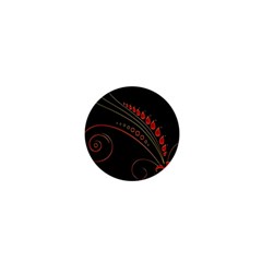 Flower Leaf Red Black 1  Mini Buttons by Mariart