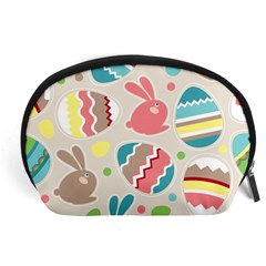 Easter Rabbit Bunny Rainbow Accessory Pouches (large)  by Mariart