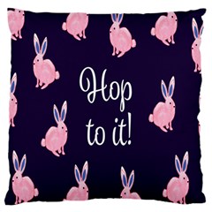 Rabbit Bunny Pink Purple Easter Animals Standard Flano Cushion Case (one Side) by Mariart