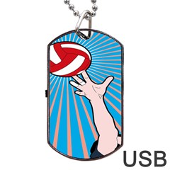 Volly Ball Sport Game Player Dog Tag Usb Flash (one Side) by Mariart