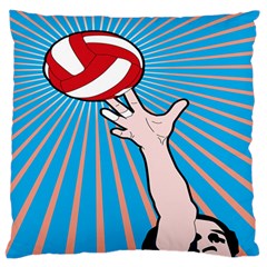 Volly Ball Sport Game Player Large Flano Cushion Case (two Sides) by Mariart