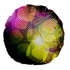 Plaid Star Light Color Rainbow Yellow Purple Pink Gold Blue Large 18  Premium Round Cushions by Mariart