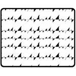 Black And White Wavy Stripes Pattern Double Sided Fleece Blanket (Medium)  58.8 x47.4  Blanket Back