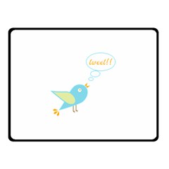 Cute Tweet Double Sided Fleece Blanket (small)  by linceazul