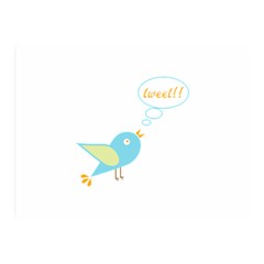 Cute Tweet Double Sided Flano Blanket (mini)  by linceazul