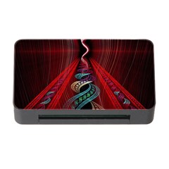 Artistic Blue Gold Red Memory Card Reader With Cf by Mariart