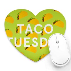 Bread Taco Tuesday Heart Mousepads by Mariart