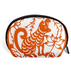 Chinese Zodiac Dog Star Orange Accessory Pouches (large)  by Mariart