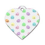 Egg Easter Smile Face Cute Babby Kids Dot Polka Rainbow Dog Tag Heart (One Side) Front