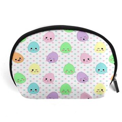 Egg Easter Smile Face Cute Babby Kids Dot Polka Rainbow Accessory Pouches (large)  by Mariart