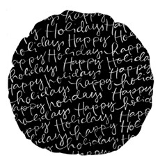 Happy Holidays Large 18  Premium Flano Round Cushions by Mariart