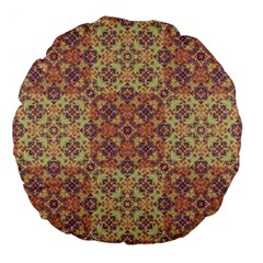 Vintage Ornate Baroque Large 18  Premium Flano Round Cushions by dflcprints