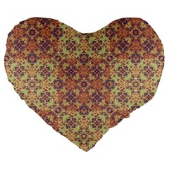 Vintage Ornate Baroque Large 19  Premium Flano Heart Shape Cushions by dflcprints