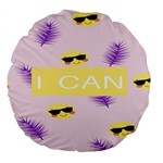 I Can Purple Face Smile Mask Tree Yellow Large 18  Premium Round Cushions Back
