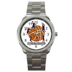 Basketball Never Stops Sport Metal Watch by Valentinaart