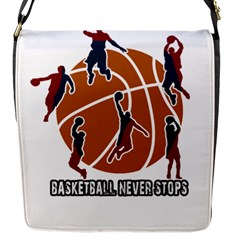 Basketball Never Stops Flap Messenger Bag (s) by Valentinaart