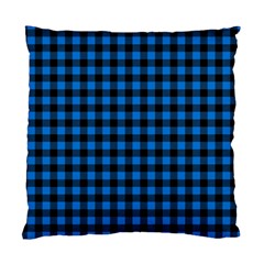 Lumberjack Fabric Pattern Blue Black Standard Cushion Case (two Sides) by EDDArt