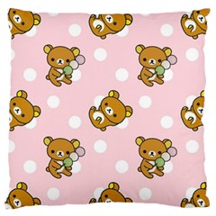 Kawaii Bear Pattern Large Flano Cushion Case (one Side) by Nexatart
