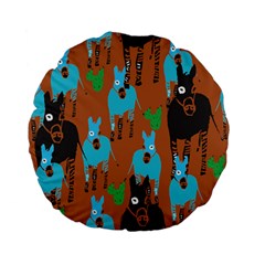 Zebra Horse Animals Standard 15  Premium Flano Round Cushions by Mariart