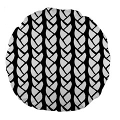 Ropes White Black Line Large 18  Premium Round Cushions by Mariart