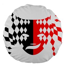 Face Mask Red Black Plaid Triangle Wave Chevron Large 18  Premium Round Cushions by Mariart