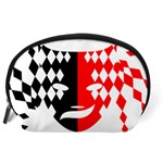 Face Mask Red Black Plaid Triangle Wave Chevron Accessory Pouches (Large)  Back