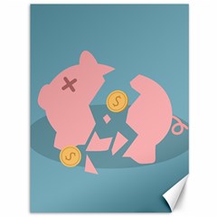 Coins Pink Coins Piggy Bank Dollars Money Tubes Canvas 36  X 48   by Mariart