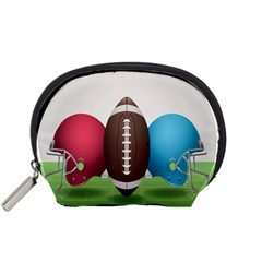 Helmet Ball Football America Sport Red Brown Blue Green Accessory Pouches (small)  by Mariart