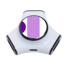 River Hyacinth Polka Circle Round Purple White 3-port Usb Hub by Mariart