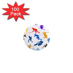 Sport Player Playing 1  Mini Magnets (100 Pack)  by Mariart
