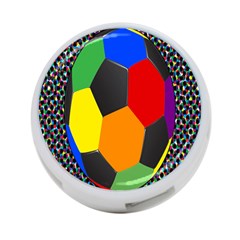 Team Soccer Coming Out Tease Ball Color Rainbow Sport 4-port Usb Hub (one Side) by Mariart