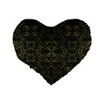Golden Geo Tribal Pattern Standard 16  Premium Heart Shape Cushions Back