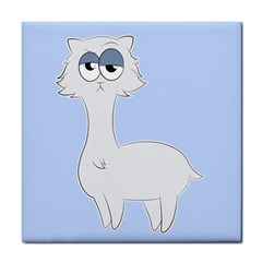 Grumpy Persian Cat Llama Tile Coasters by Catifornia