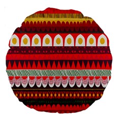 Fabric Aztec Red Line Polka Circle Wave Chevron Star Large 18  Premium Round Cushions by Mariart