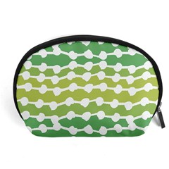 Polkadot Polka Circle Round Line Wave Chevron Waves Green White Accessory Pouches (large)  by Mariart