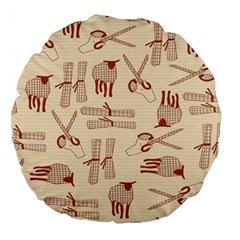 Sheep Goats Paper Scissors Large 18  Premium Round Cushions by Mariart