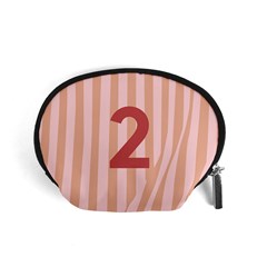 Number 2 Line Vertical Red Pink Wave Chevron Accessory Pouches (small)  by Mariart