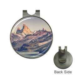 Fitz Roy And Poincenot Mountains Lake View   Patagonia Hat Clips With Golf Markers by dflcprints