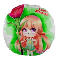 Happy Mother s Day Furry Girl Large 18  Premium Round Cushions by Catifornia