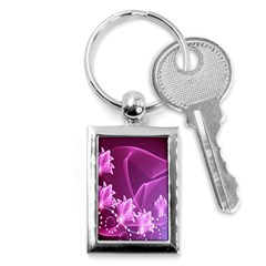 Lotus Sunflower Sakura Flower Floral Pink Purple Polka Leaf Polkadot Waves Wave Chevron Key Chains (rectangle)  by Mariart
