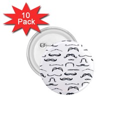 Mustache Man Black Hair 1 75  Buttons (10 Pack) by Mariart